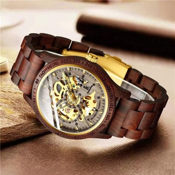 NEW Brown Genuine Wooden Luxury Mechanical Watch